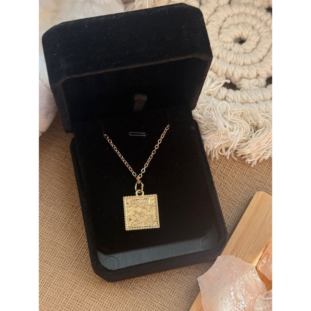 ONLY 1! Vintage CC Gold square Upcycled Necklace - Picture 3 of 4